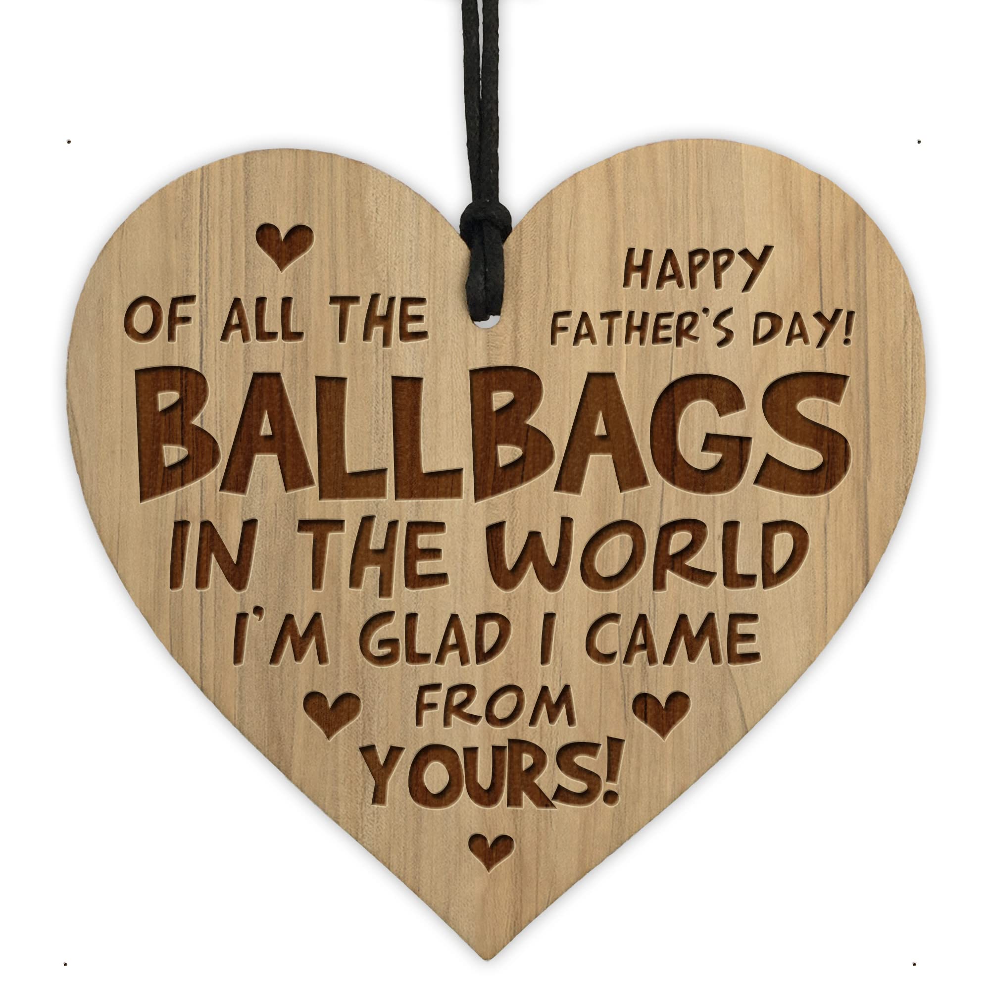 Red Ocean Funny Rude Fathers Day Gift For Dad Engraved Heart Joke Dad Gift From Daughter Son