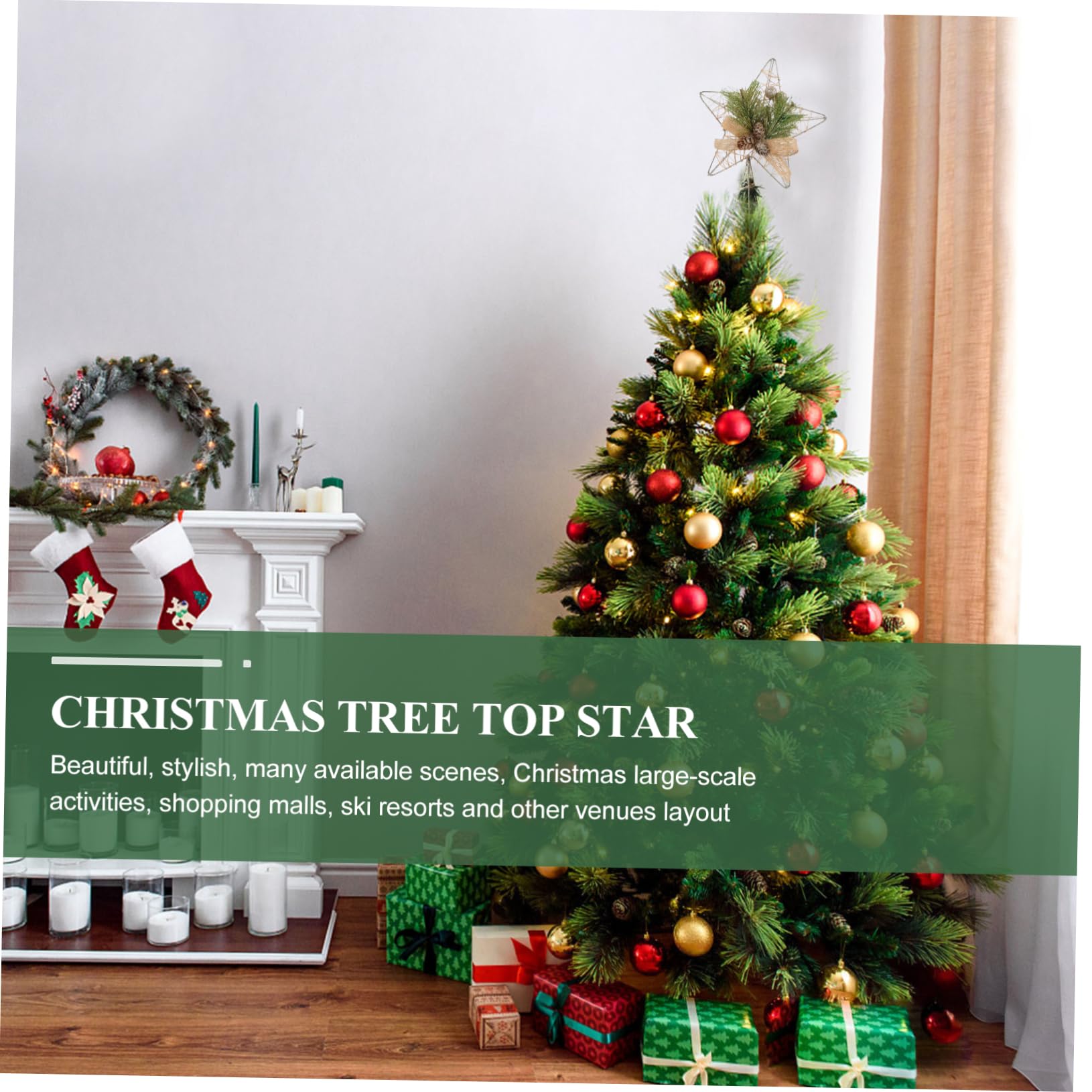 MAGICLULU 3 Pièces Étoile De Sapin De Noël De l'arbre Étoilé De Bethléem Haut De Forme d'arbre De Noël Décorations Dorées Décorations De Décor De Accessoires Le Fer Creux