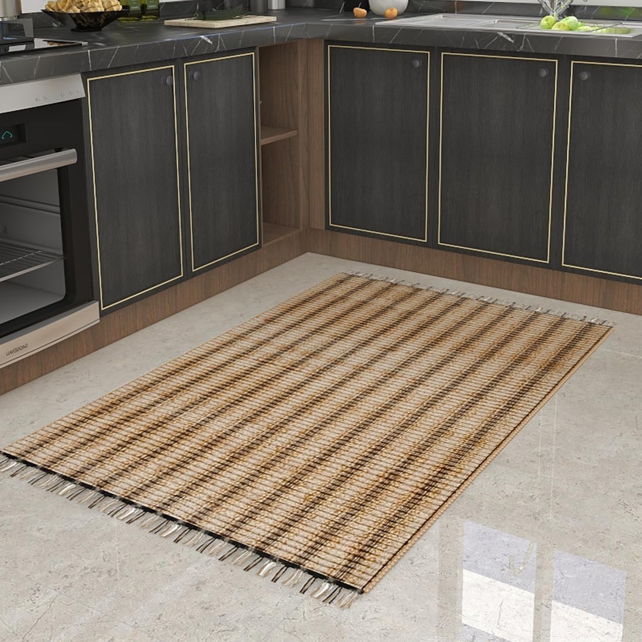3x5 Ft Jute Natural Area Rug, 100% Hand Woven Rug for Indoor Front Entrance Kitchen, bedrooms & Bathrooms, Non-Slip Low-Pile Floor Carpet, Premium Quality Home Decor.