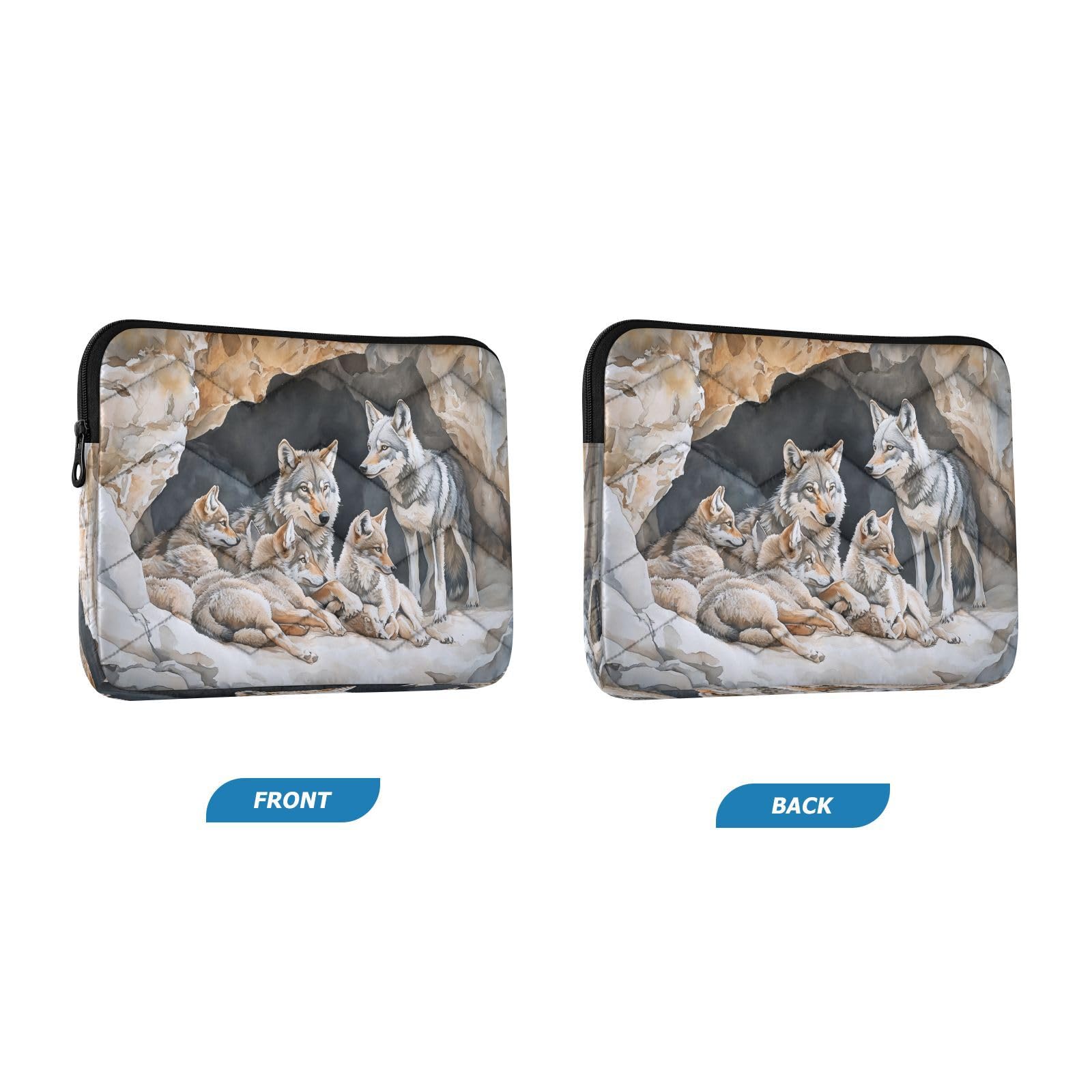Wolf Cave Family Brown Laptop Sleeve for 13-13.3 IN Water Resistant Portable Laptop Sleeve Bag Carrying Sleeve Bags for Carry on Travel Airport