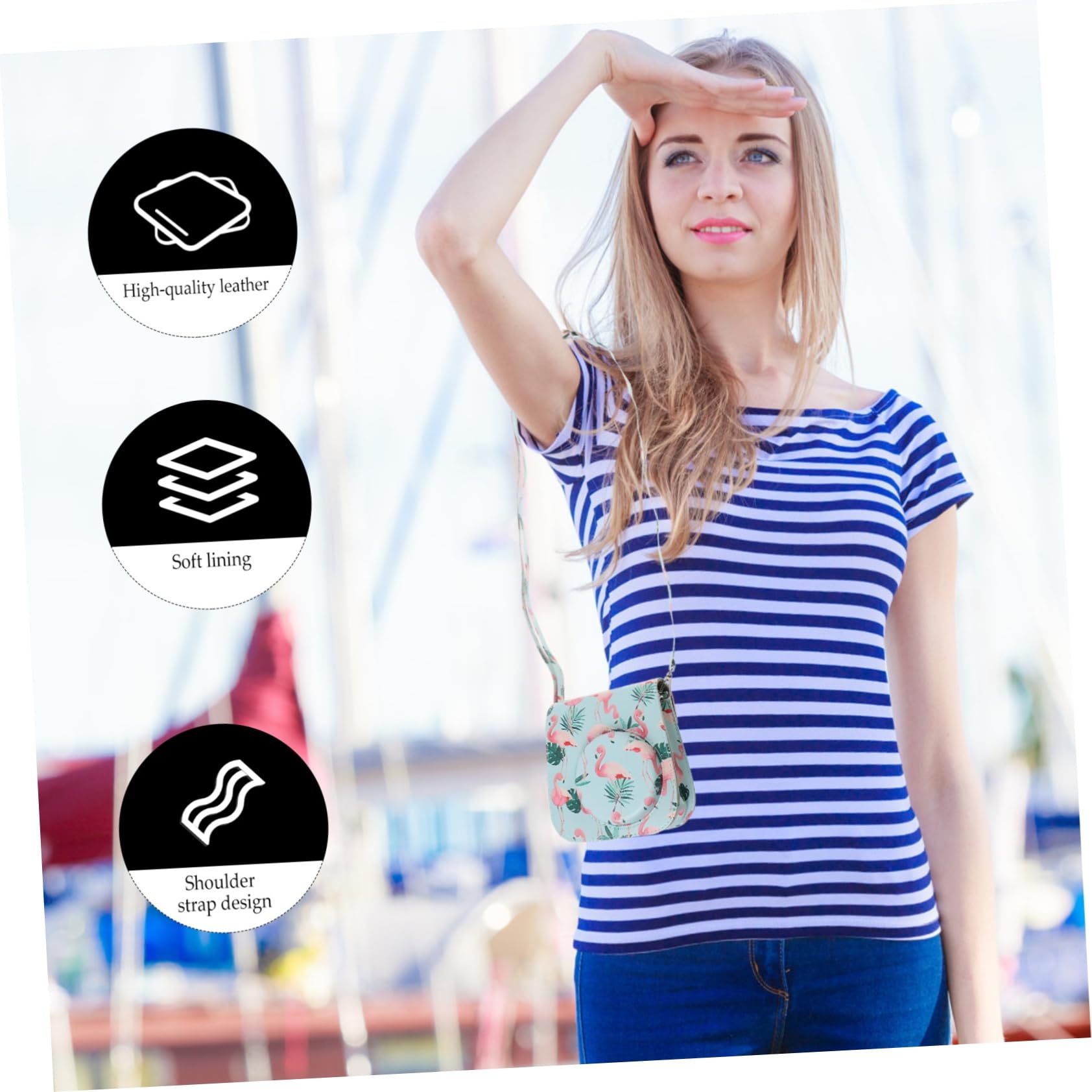 OSALADI 2pezzi Custodia Per Fotocamera Istantanea Con Design Flamenco Protettiva e Portatile Compatibile Con Mini Con Tracolla Rimovibile Per Escursioni e Viaggi