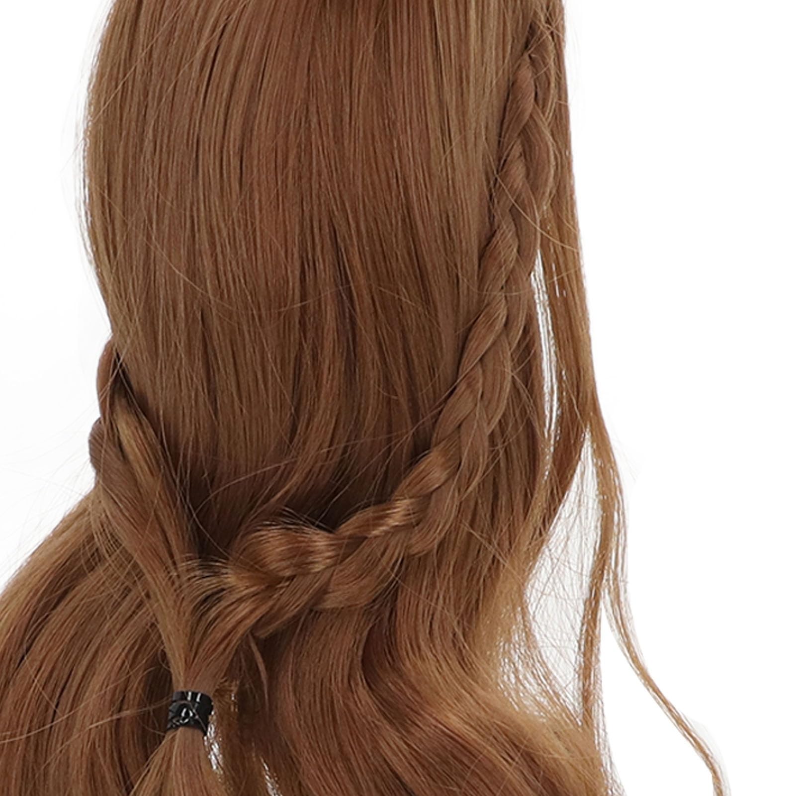 Zerodis Parrucca per Capelli per Bambole, Parrucca per Bambola BJD in Tessuto da Taglio Fai-da-Te per Circonferenza della Testa 21-24 cm; Marrone Chiaro