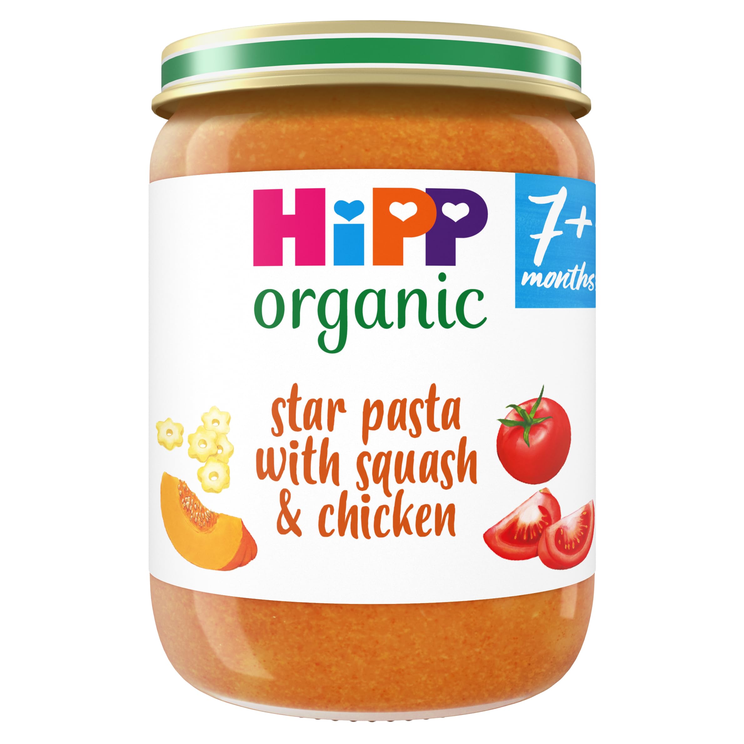 HiPP Organic Star Pasta with Squash & Chicken Baby Food Jar 7+ Months 190g (Pack of 6)