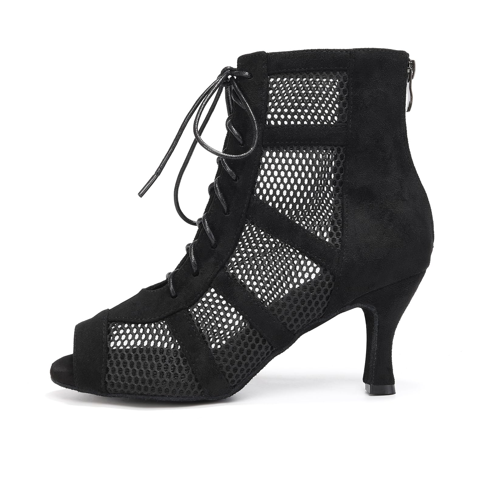 AOQUNFS Botas de Baile Latino Mujer Tacón de Salón Botines de Baile de Salsa Bachata Tango y Samba Práctica y Actuación, YCL446-7.5