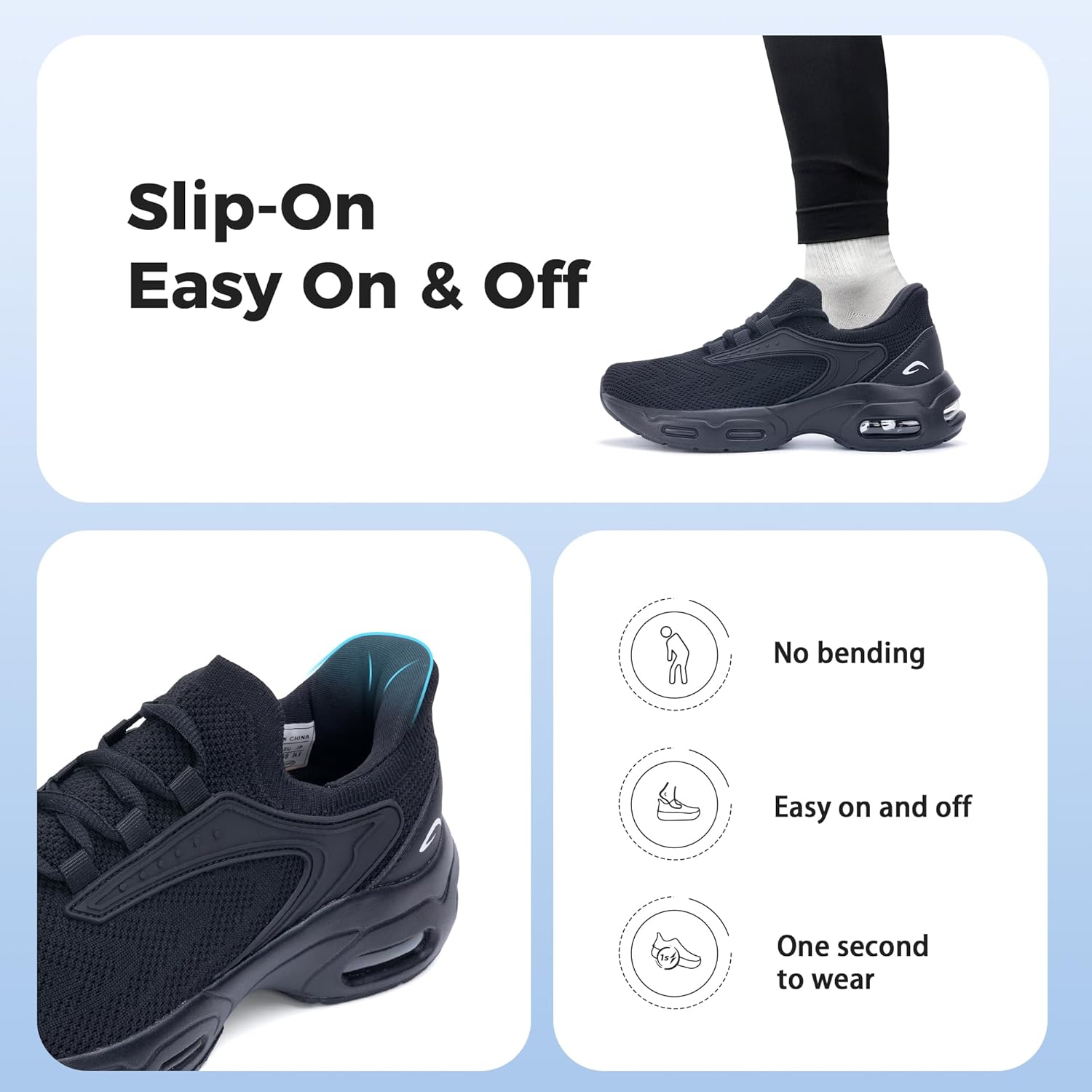 Artlea Women's Walking Shoes with Arch Support Orthotic Tennis Shoes for Plantar Fasciitis Women Fashion Sneakers for Foot Pain Relief, Size 6.5-11 - Image 3