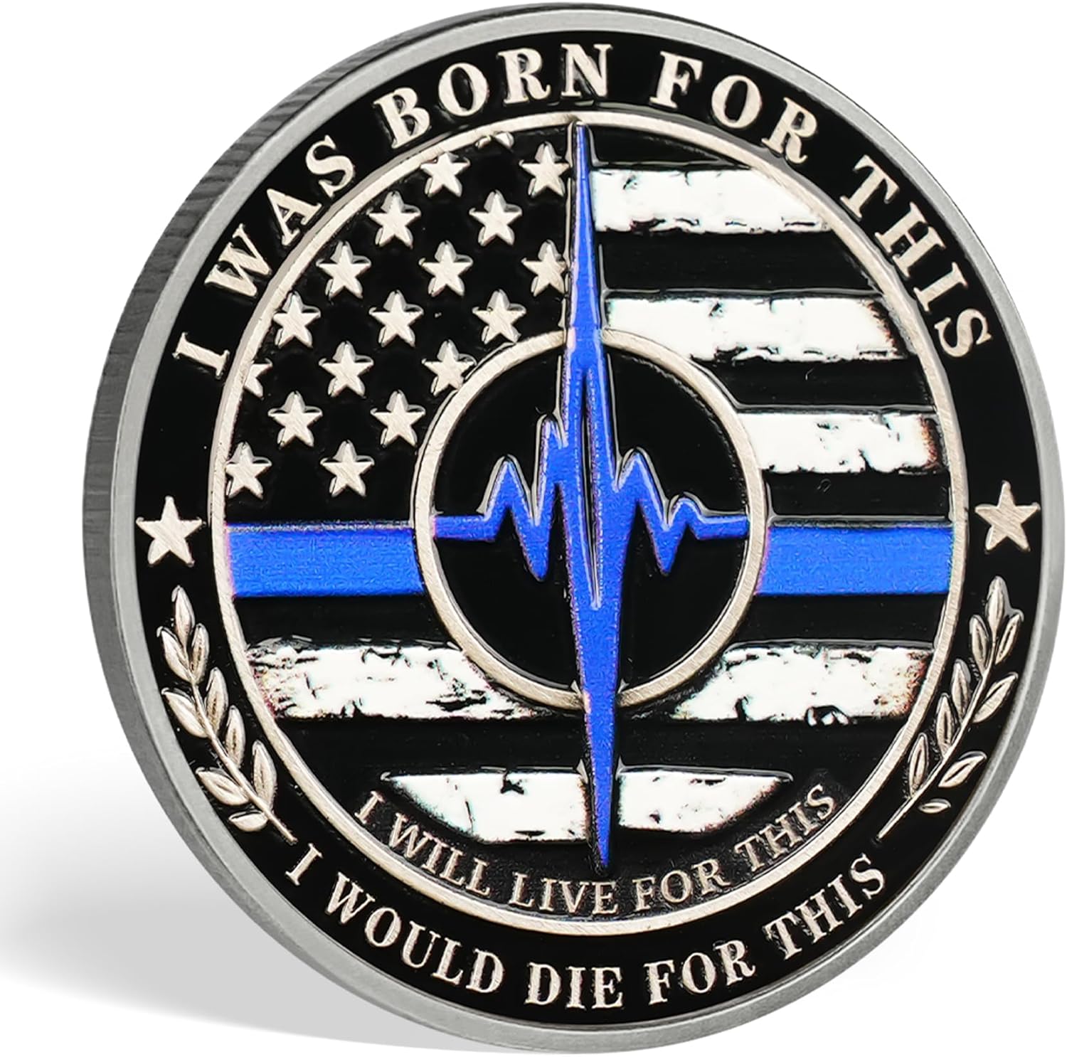 BHealthLife 5 Pcs Thin Blue Line Police K9 Challenge Coins Bulk - K9 Dog Memorial Token - Appreciation Gifts for Police Officers Law Enforcement Police Dog Gifts for Handler