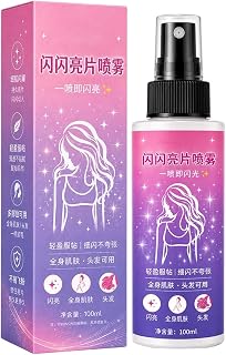 Hårglitterspray 100 milliliter Glittrande Fin Dimma | Skimrande Glitterkroppsspray För flickor nyckelben armar kläder scen smink bal kostym danser festivaler fest uppträdanden