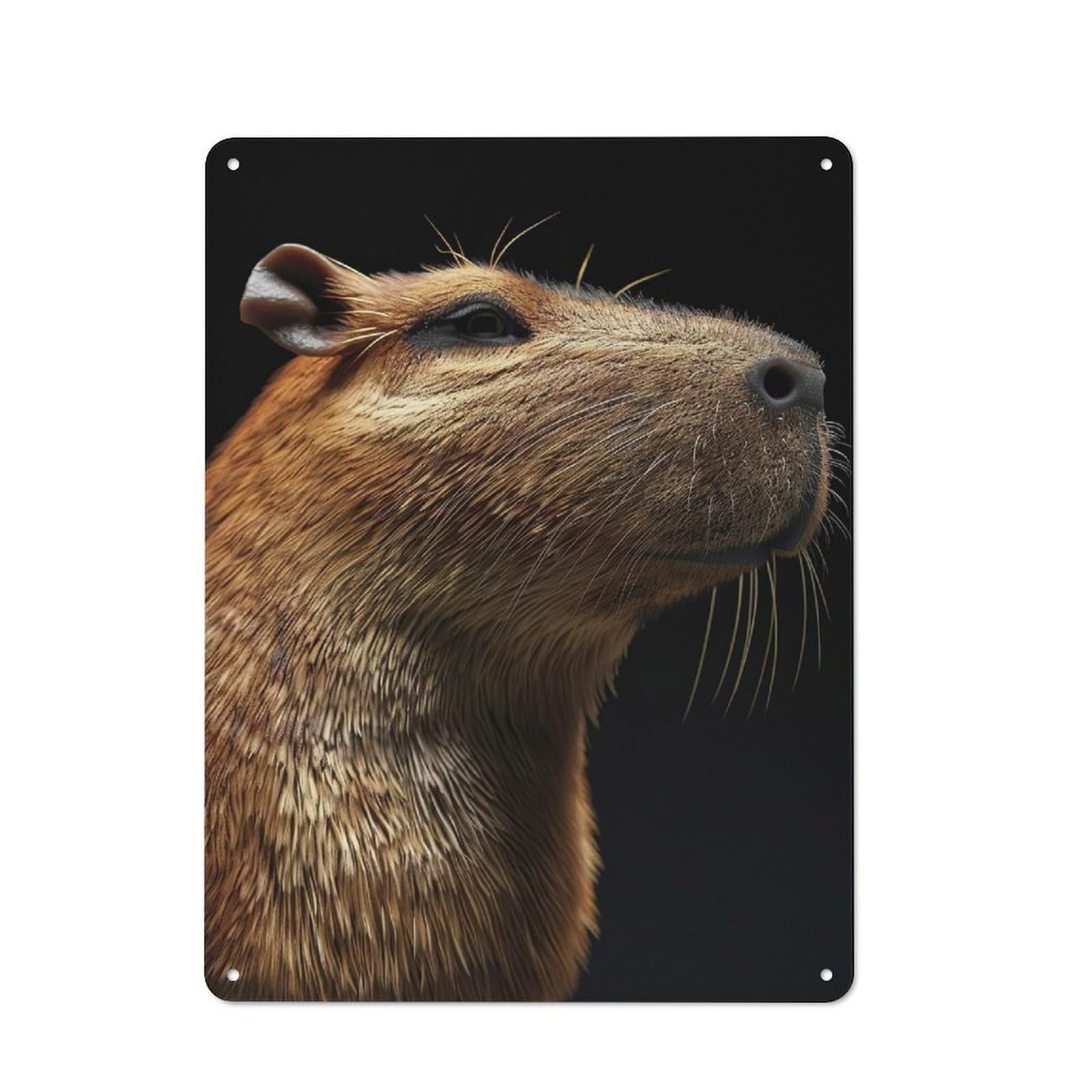 Junmoney Style-6 Tin Wall Plaque 40X30cm With Capybara For Garage Wall, For People Furnishing A Garage, For Retro Home Interiors
