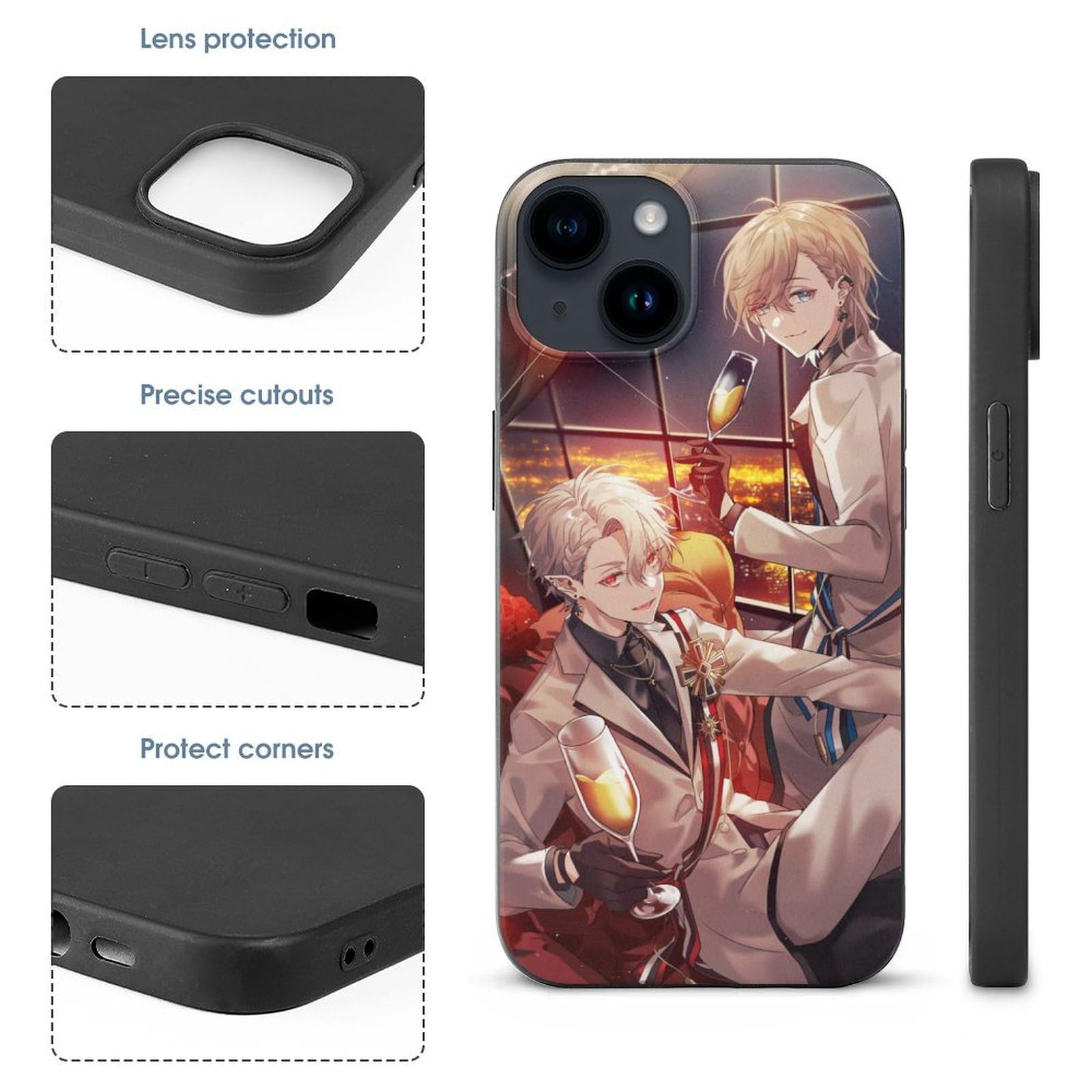 Amazon.co.jp: zjxムビーン iPhone 14 ケース アニメVTuber ChroNoiR