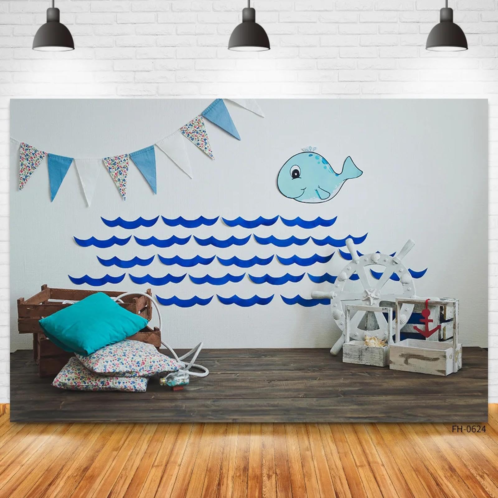 Pesce Pavimento In Legno Banner Fondali Interni Per Studio Fotografico Neonato Baby Shower Buon Compleanno Festa Fotografia Sfondo Puntelli