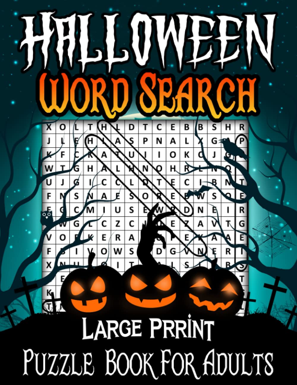 Halloween Word Search Puzzle Book For Adults: Large Print Halloween Word Search Puzzles for Adult with Answers