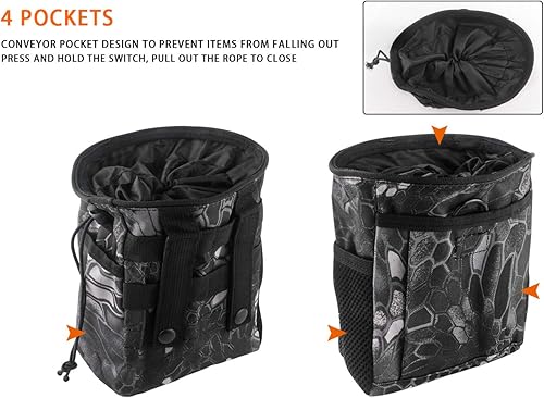 Miniatura 6 de Bolsa de tiza con cordón para escalar en roca con un mosquetón, diferentes bolsillos para escalar bouldering, gimnasia, bolsa de gimnasio, ajuste