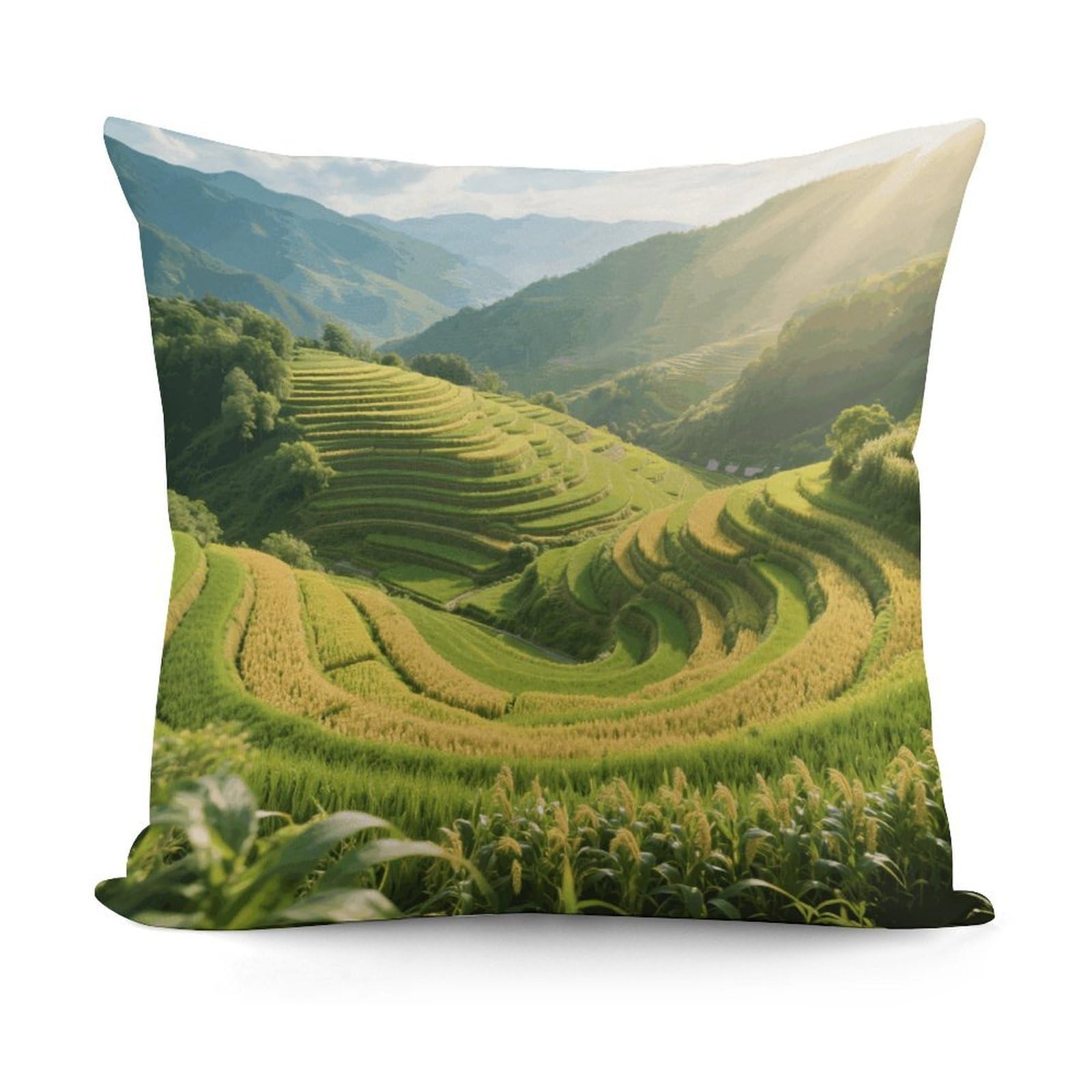LZQPOEAS Terrace Throw Pillow Cover 18x18 in Breathable Square Pillow Case Cozy Soft Pillowcase Protector Fashion Modern Couch Cushion Case for Living Room Bed Sofa Decor