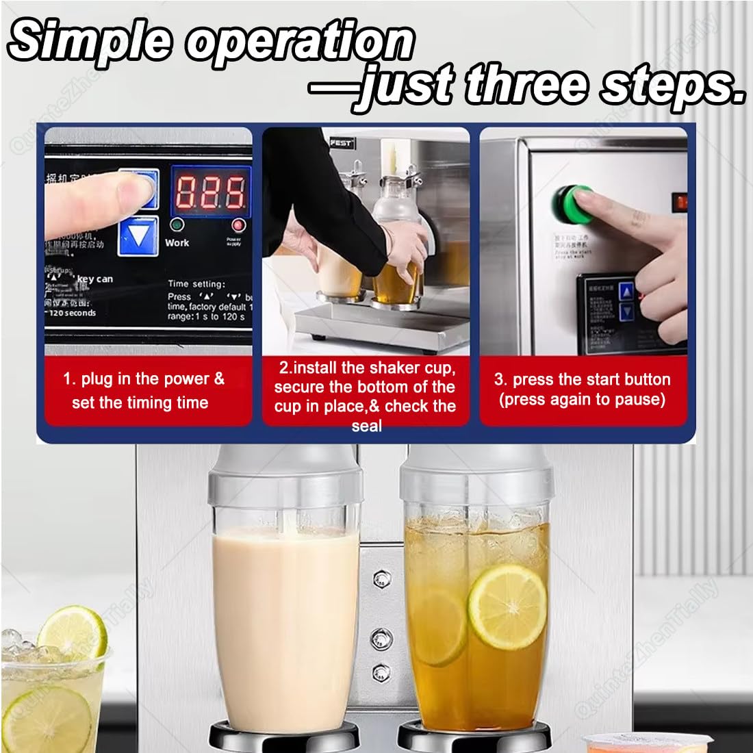 Elektrische 120w Milchtee Shaker Maschine,360° Doppelkopf