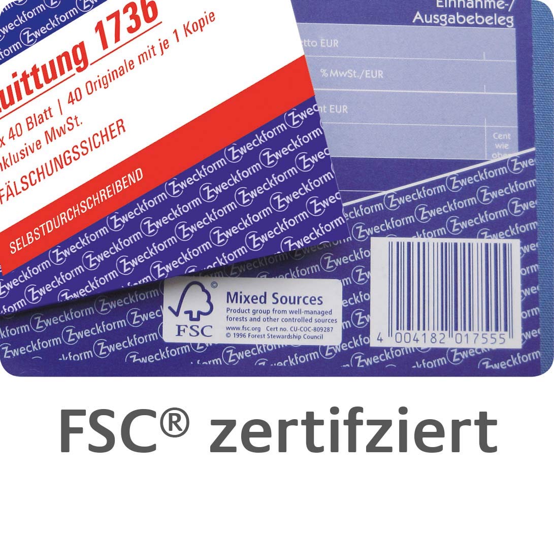 AVERY Zweckform 1756-5 Kassenbuch (A4, 2x40 Blatt, selbstdurchschreibend, nach Steuerschiene 300, EDV-gerechte Datenerfassung, von Rechtsexperten geprüft, für DE, ordnungsgemäße Buchführung) 5er-Pack