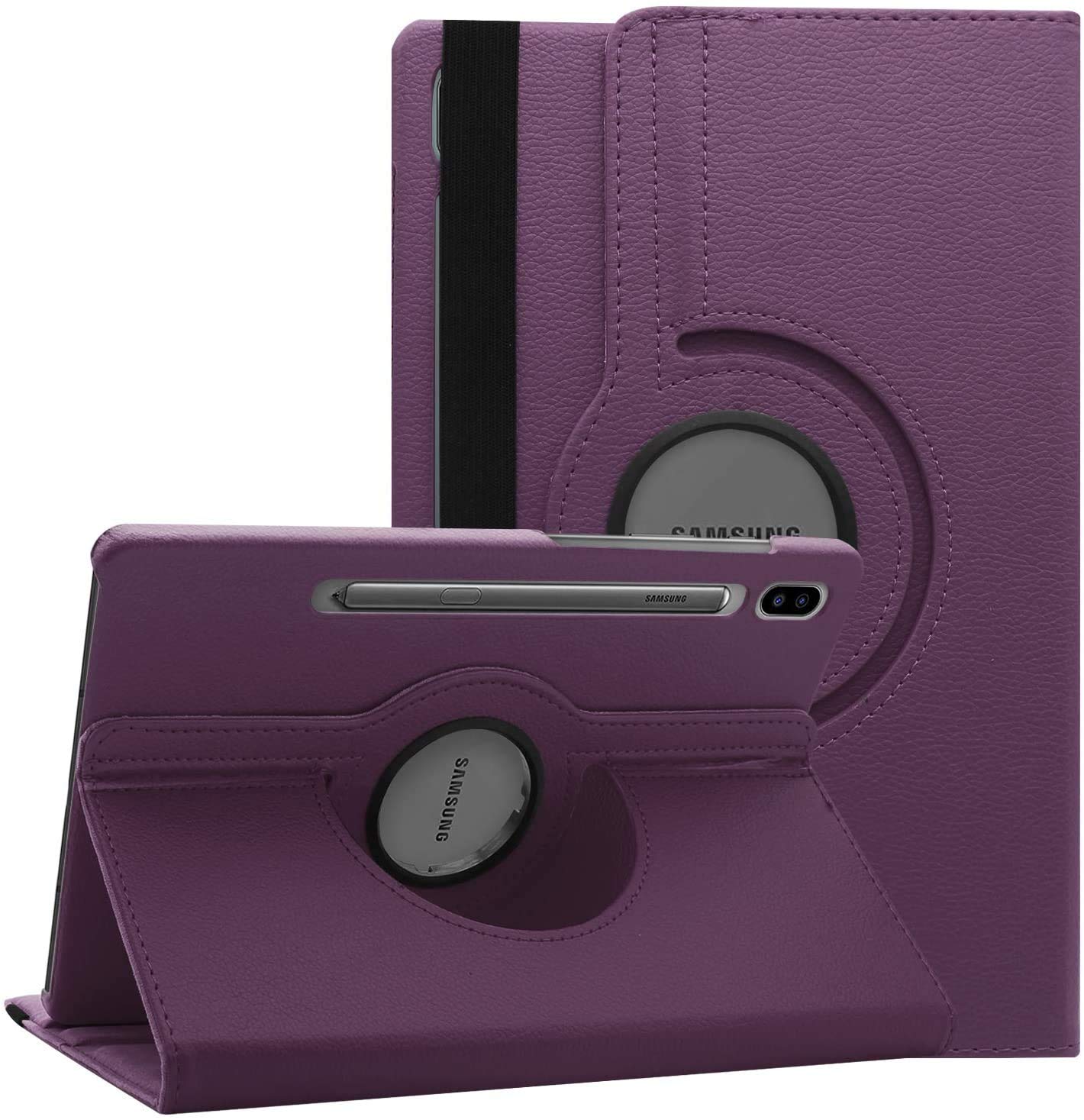 SwooK Case Cover for Samsung Galaxy Tab S8 Plus S7 Plus /S7 FE 12.4 inch[SM-X800/X806/T970/T975/T976/T735],Rotating Flip Cover Case,Support S Pen Magnetic Attachment, Purple-image-16