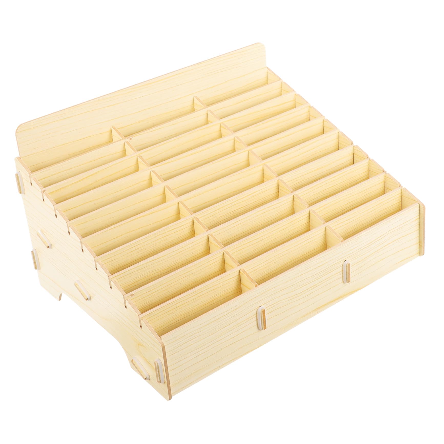 Operitacx Wooden Phone Organizer Box Compartments Rustic Storage for Classroom and Office Design for Stationery and Items Management