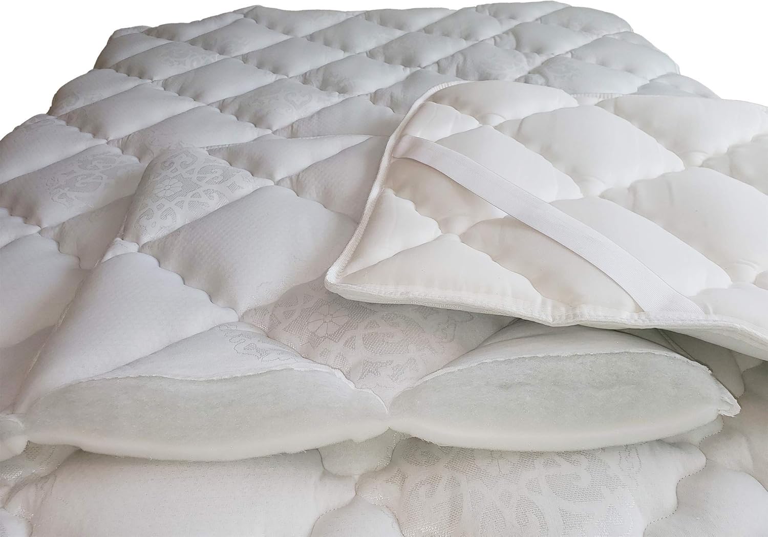 Jensen Thermoshield® Luxury Pillow Top Mattress Pad | Thick 2" Mattress Topper | Bed Toppers for All Standard Bed Sizes | Plush Mattress Pad | Bed Cushion for Mattresses (Cal King 72 * 84)