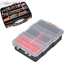Hardware-Box-Aufbewahrung, Kleinteile-Organizer, tragbarer Aufbewahrungskoffer mit sicheren Schlössern, herausnehmbare Trennwände, Teile, Werkzeug-Organizer für Schrauben, Muttern