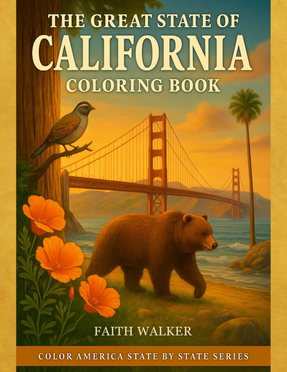 The Great State of California Coloring Book: Landmarks, Nature Scenes, State Symbols & Coastal Beauty to Color: art of the Coloring America State By ... Landscapes, Culture, Wildlife & History