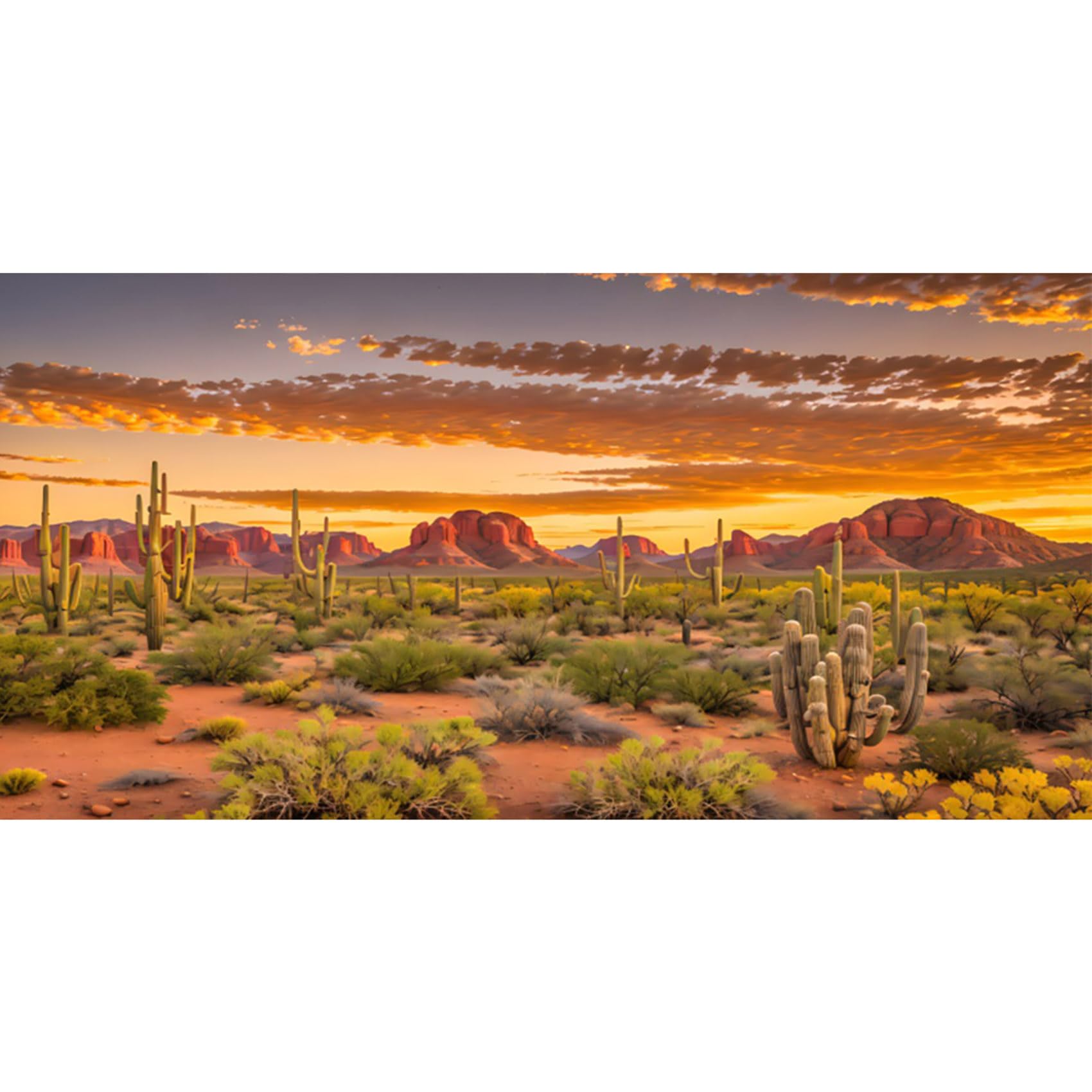 MIRRORANG 180x46cm Sunset Glow Reptile Terrarium Aquarium Background Desert Cactus Landscape Fish Tank Background Bearded Dragon Vivarium Background Vinyl