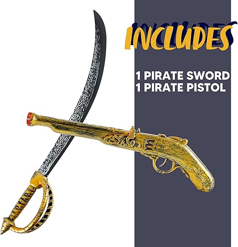 Miniatura 3 de Juego de espada de pirata Joyin de 28 pulgadas y pistola de pirata de 16 pulgadas de juguete
