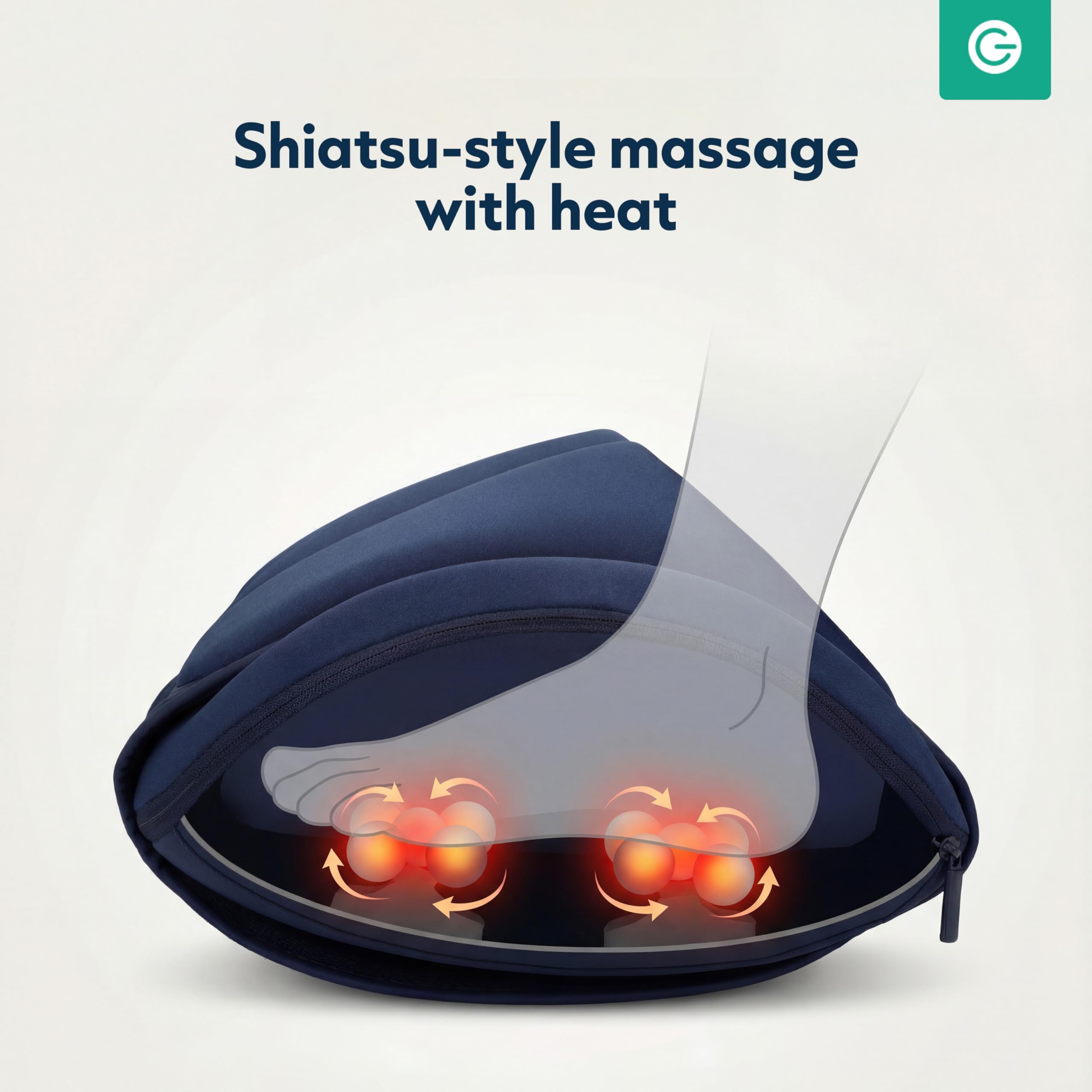 Silvergear Urządzenie do masażu z funkcją ogrzewania | elektryczne urządzenie do masażu stóp z kompresją powietrza | 3 w 1 Shiatsu poduszka do masażu pleców, stóp i łydek | 3 poziomy intensywności |