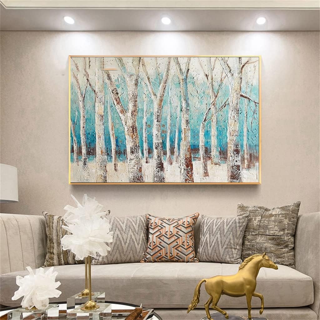 UOHLCX HBJWOV Abstract Thick Tree Oil Painting Handmade Plant Wall Art Bedroom Living Room Decoration(70x100cm frameless)