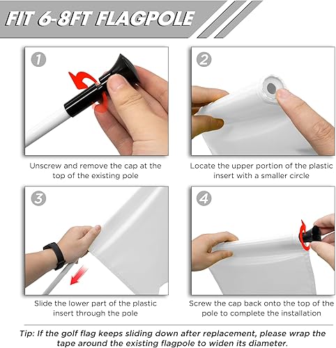 Miniatura 4 de KINGTOP banderas de golf lisas con tubo, de 20 pulgadas de largo x 13 pulgadas de alto, banderas para green, bandera de nailon 420D