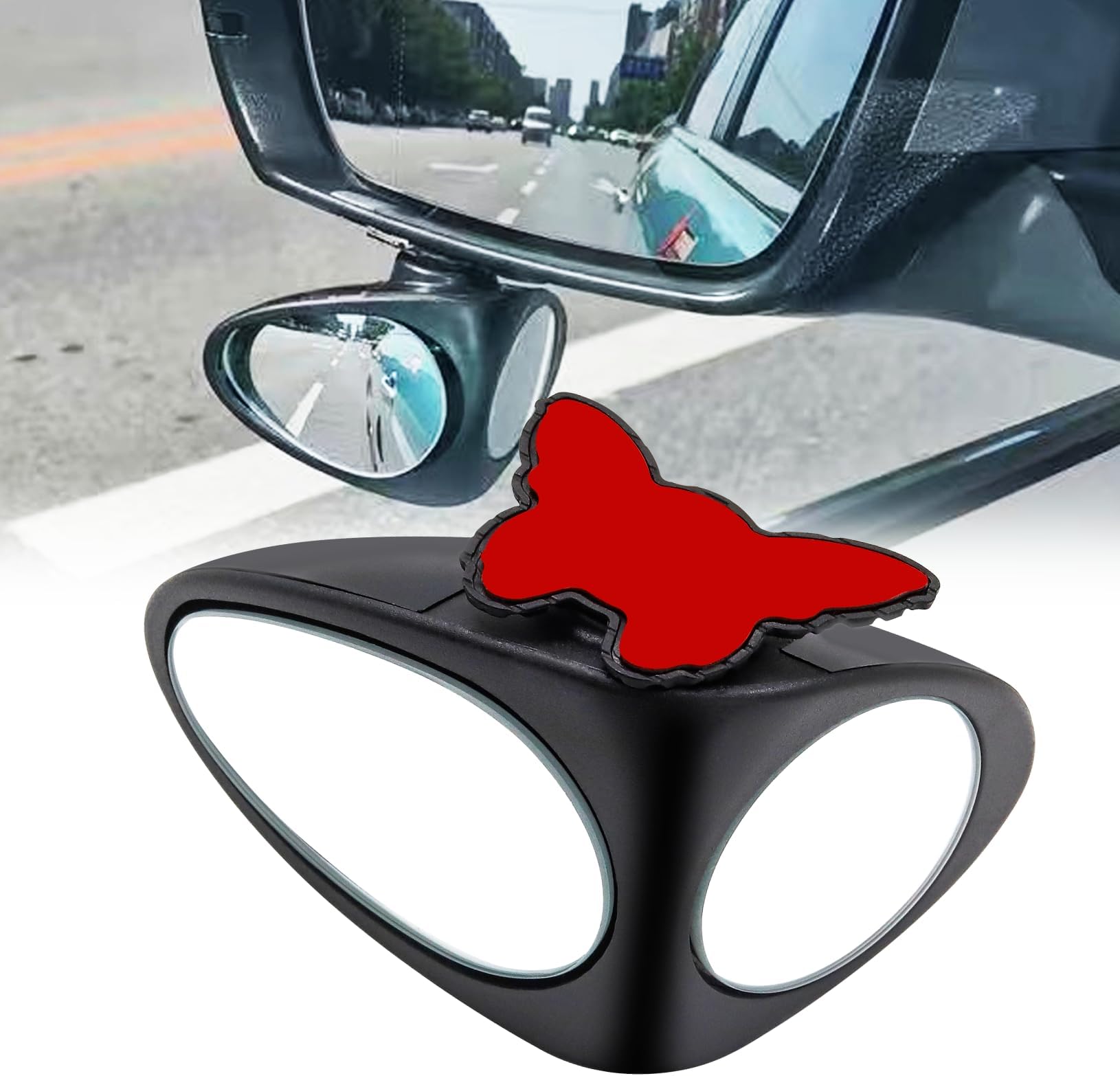 Car Blind Spot Mirrors, Rear View Mirror Adjustable 3 Angle Mirror Convex Car Auxiliary Rotation Rear Mirror fit for Car SUV (Left Side)
