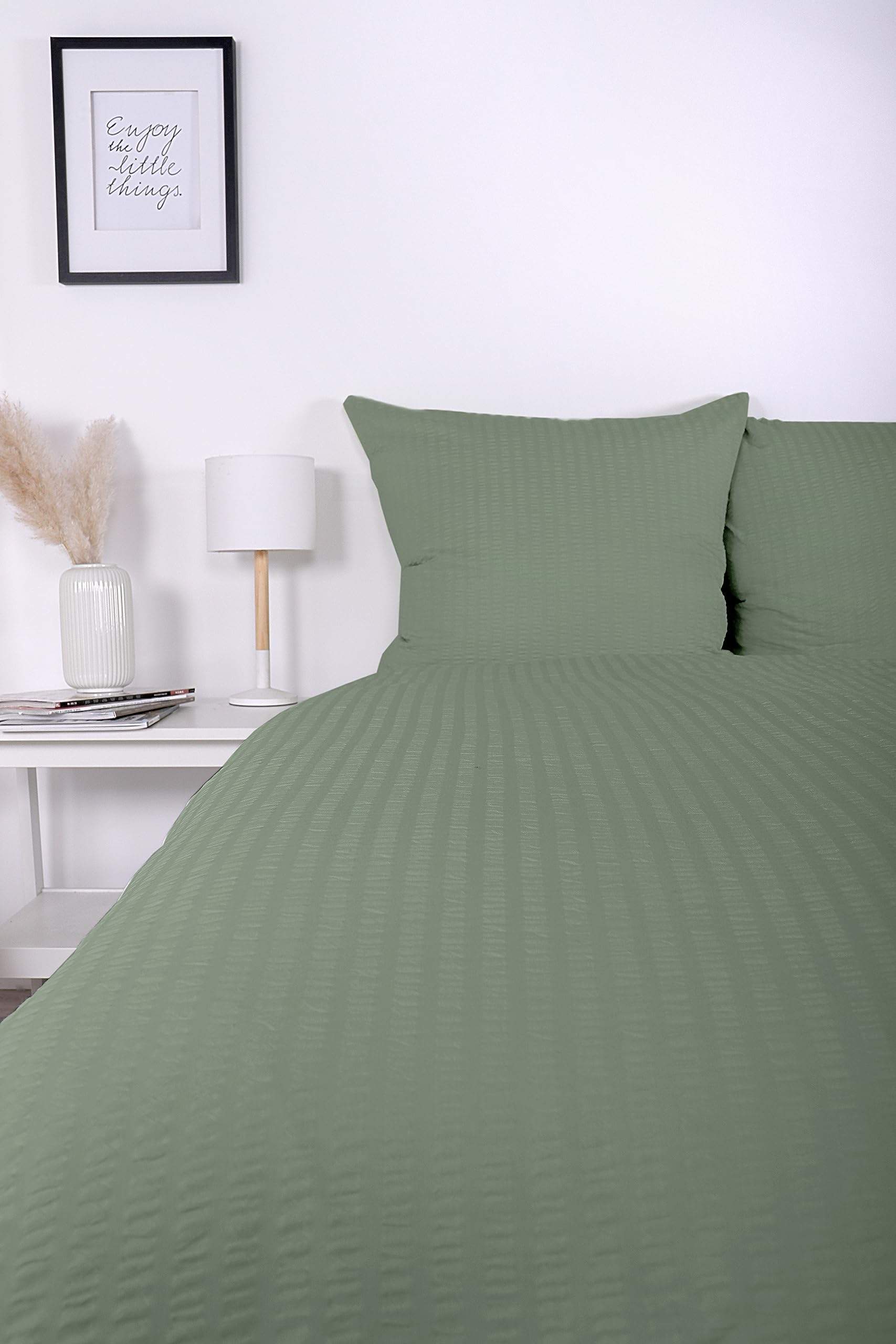 jilda-tex Komplet pościeli ekologicznej z kory, 100% bawełna, Valencia, letnia pościel (szałwiowa zieleń, 240 x 220 + 2 x 80 x 80 cm)