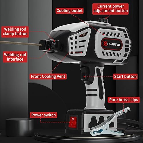 Miniatura 6 de Máquina de soldadura portátil de mano, pistola soldadora de arco de 110 V con inversor IGBT, máquina de soldadura de salida 20-180A, ajuste de
