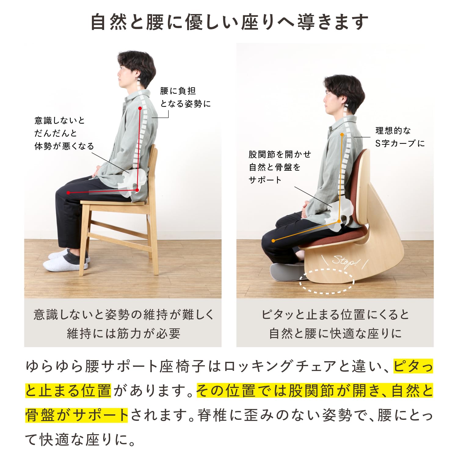 Amazon｜【公式】ゆらゆら腰サポート座椅子｜姿勢サポート＆骨盤ケア