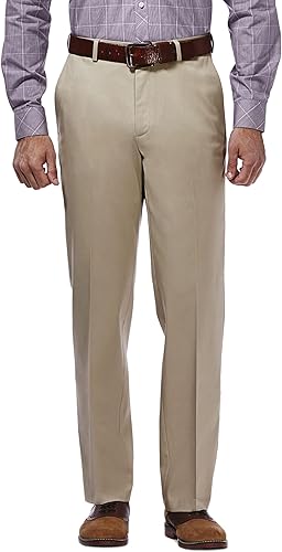 Haggar B&t Premium Pantalon décontracté sans Repassage Kaki Coupe Classique Deva