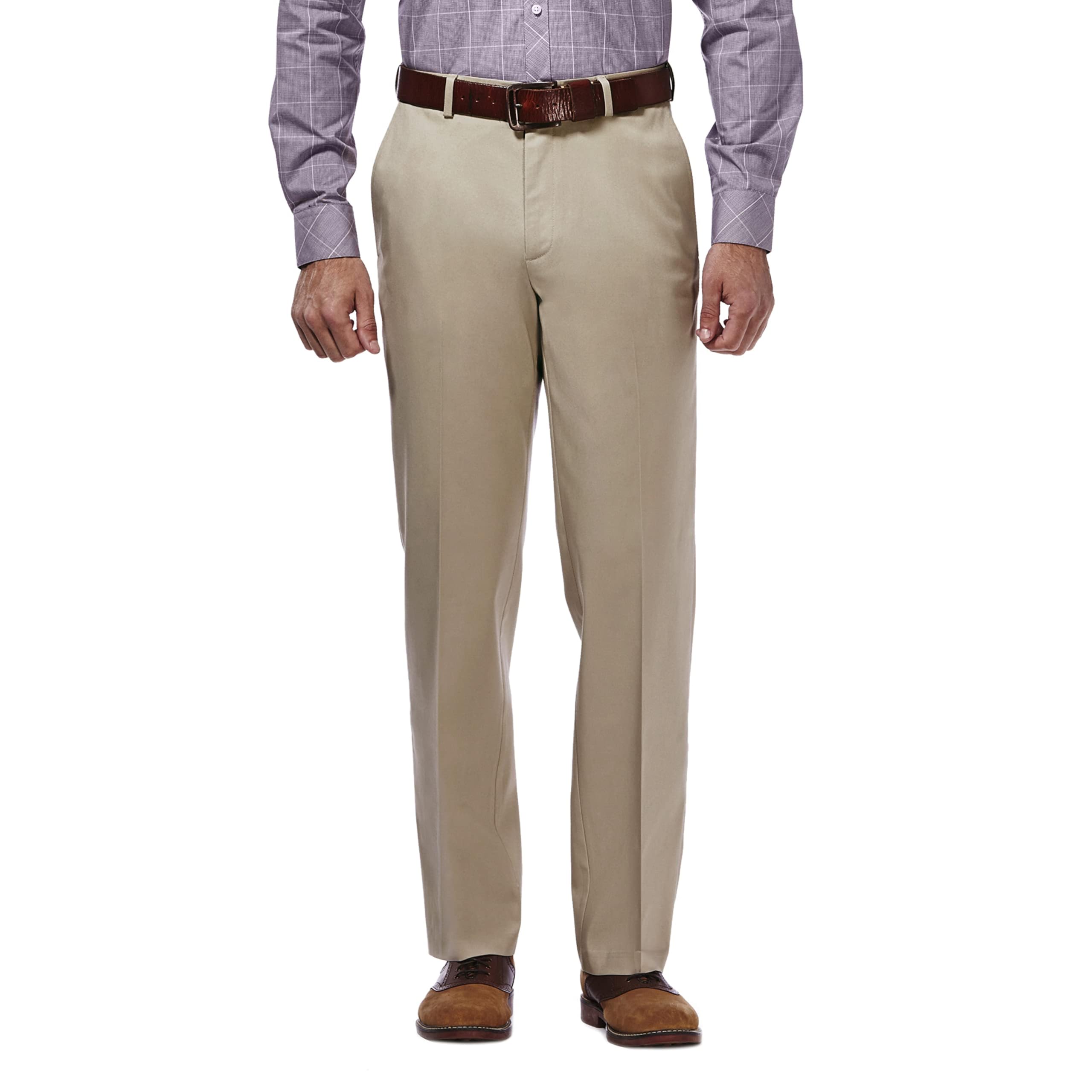 Men's Premium No Iron Khaki Classic Fit Flat Front Casual Pant (Regular and Big & Tall Sizes)