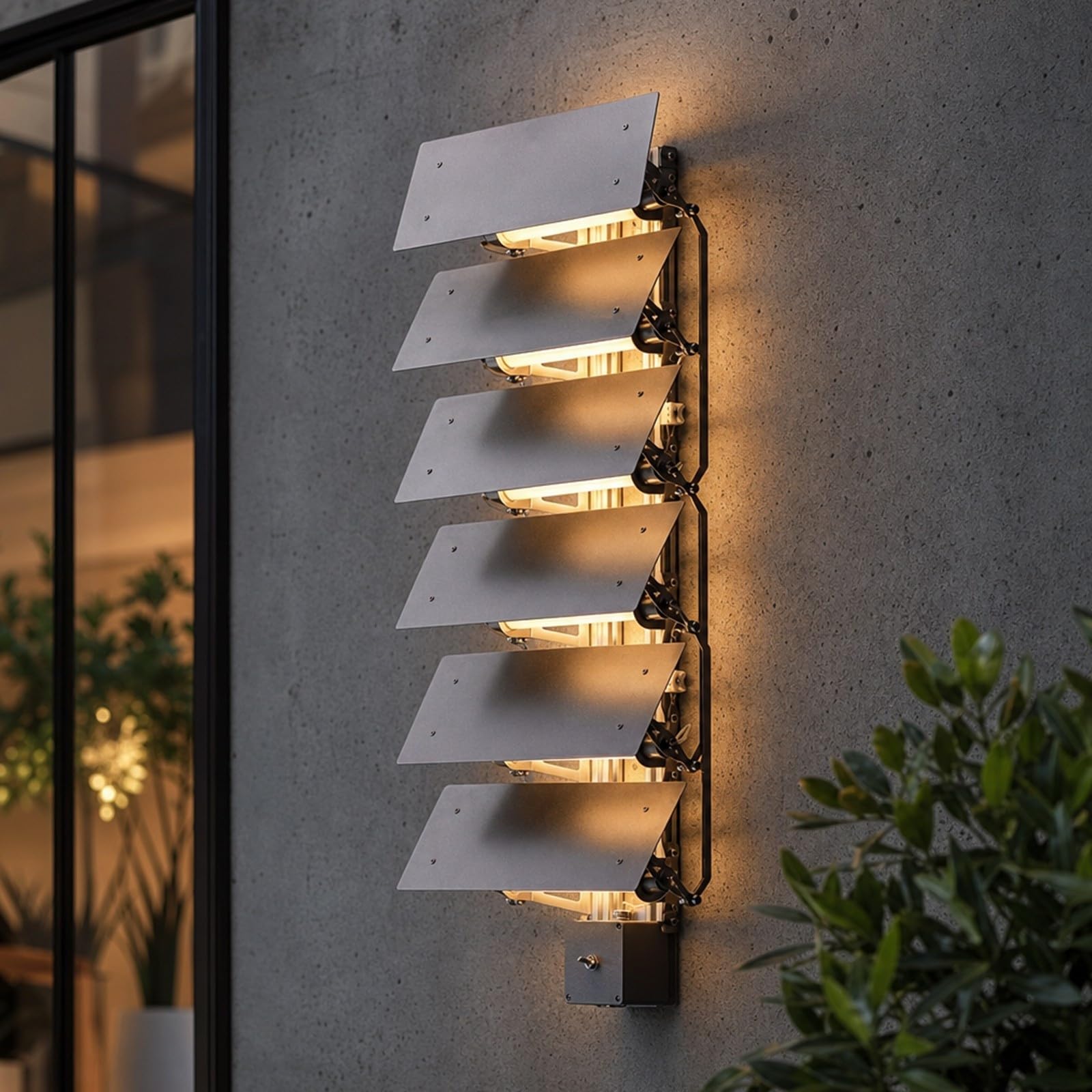 6-stronicowa mechaniczna lampa ścienna Flip, lampa w stylu industrialnym