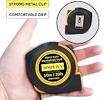 Mesure de la bande de charge lourde - 1 De pouce large - Ruban de mesure en acier inoxydable - Ruban de mesure rétractable - Mesure de bande impériale et métrique avec clip de ceinture métallique (2PACK(33FT))