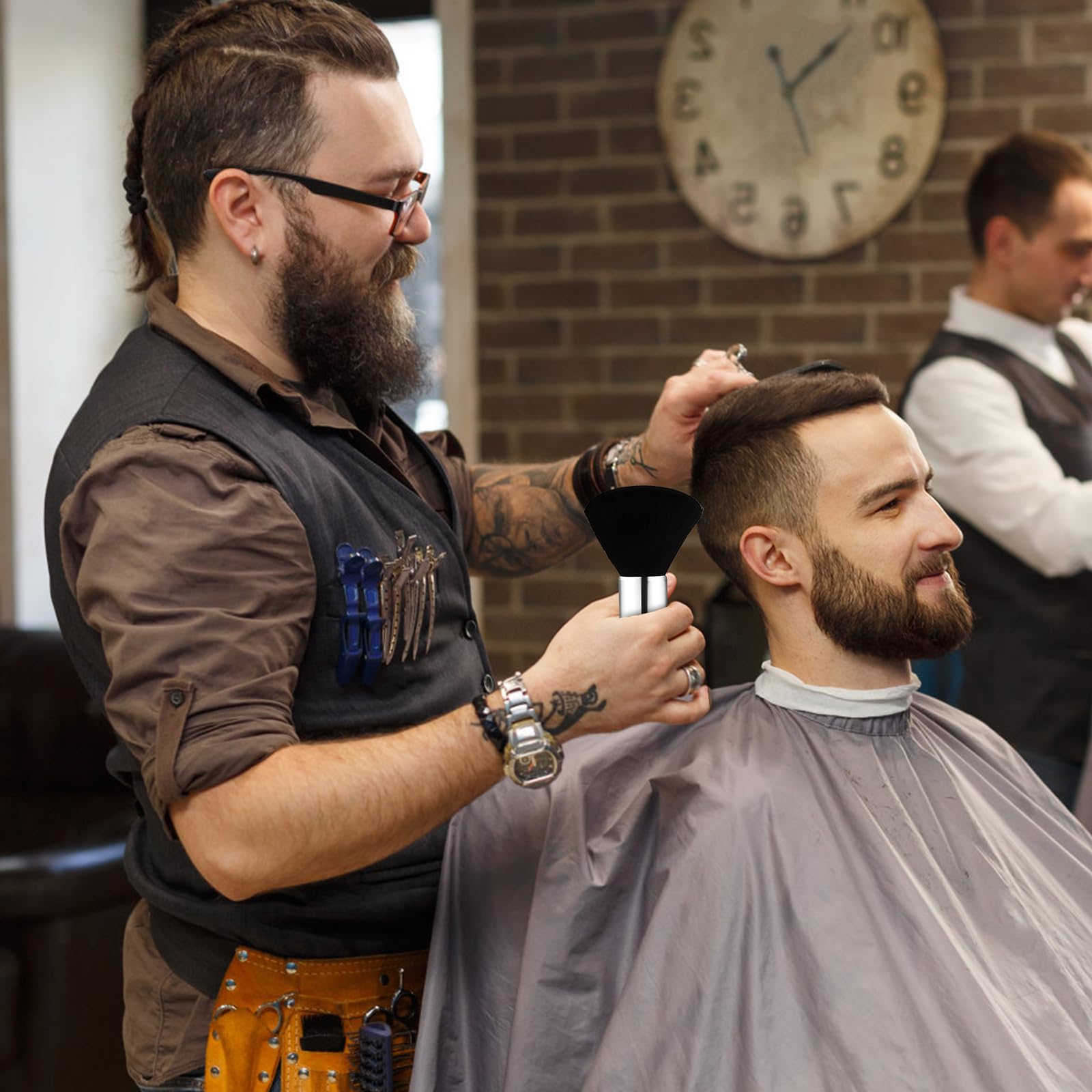 3 Pezzi Pennelli per collo, Barbiere Collo Spazzola, spazzola barbiere, spazzola barba, accessori barbiere, morbido spazzola barbiere per Strumenti di Pulizia per Barbieri