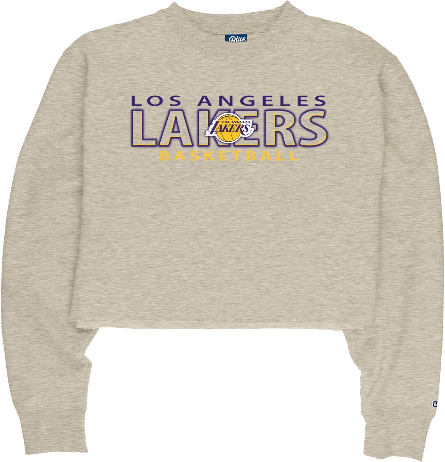 Blue 84 NBA womens Nba Officially Licensed Women's Cropped Crewneck Sweatshirt Oatmeal - Image 2