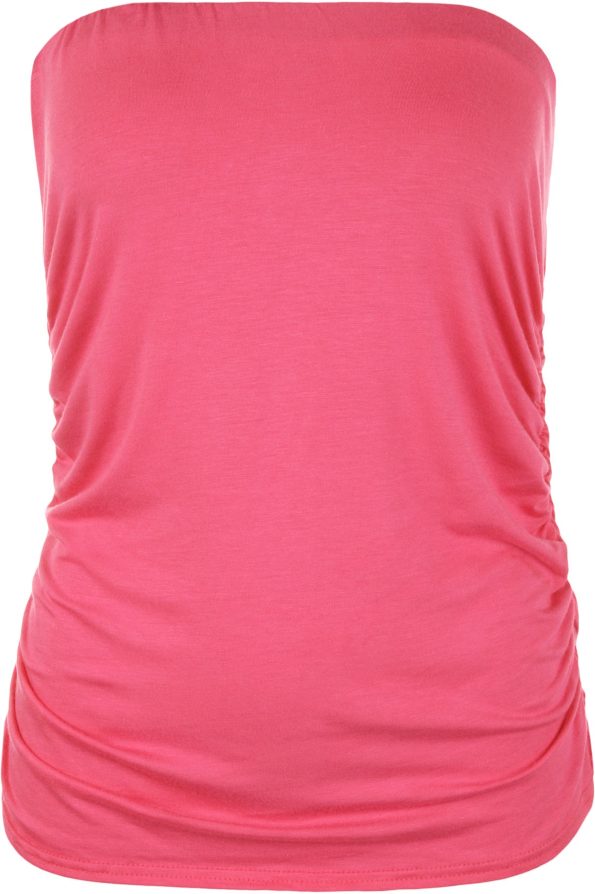 Wearall Women's Cerise Plus Size Plain Black Bandeau Strapless Boob Tube Top - 20-22