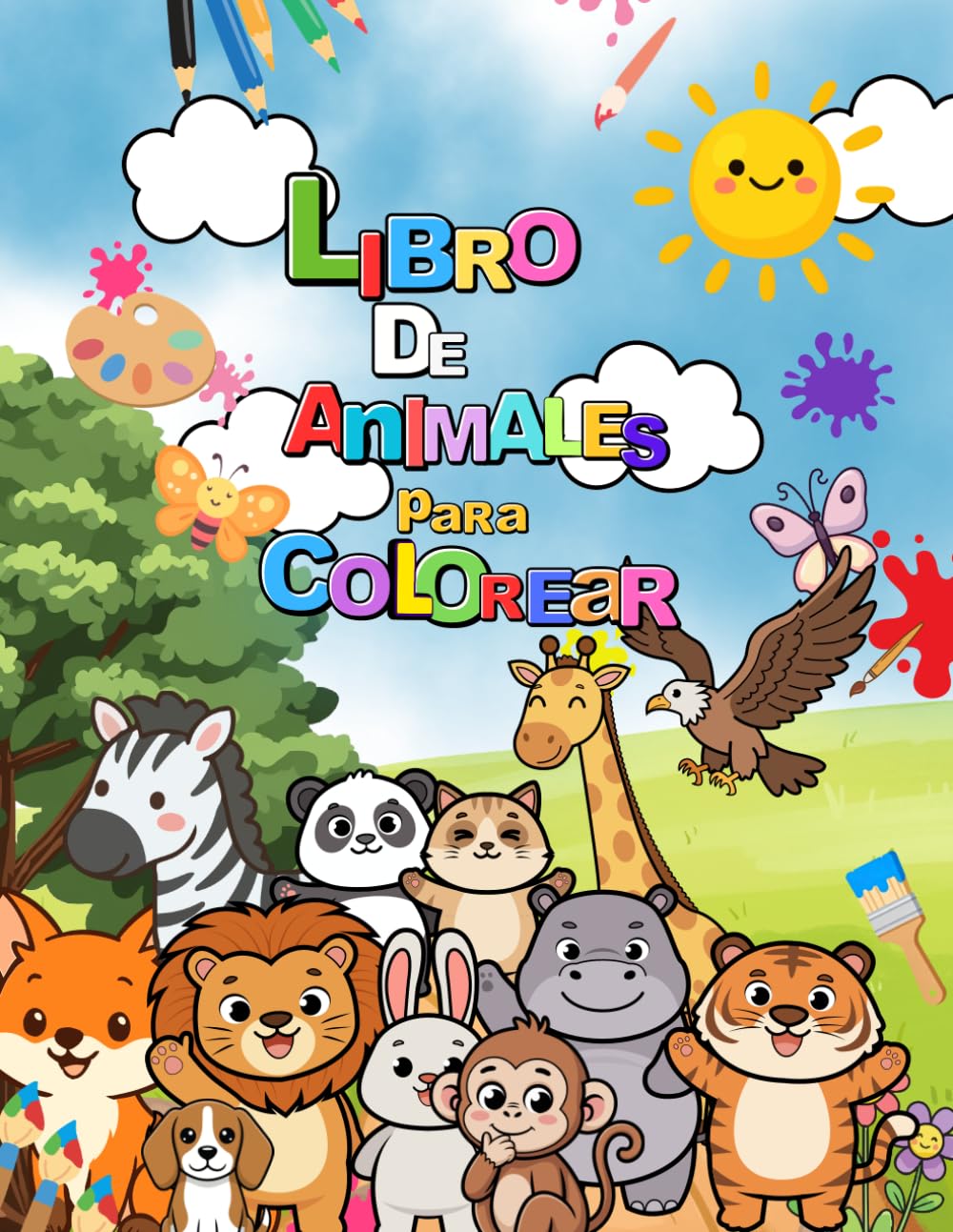 Mi primer libro de animales para colorear: 50 dibujos para niños