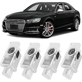 Set of 4 Car Door Light Projector Door Lighting for Audi A1/A3/A4/A5/A6/A7/A8/Q2/Q3/Q5/Q7/Q8/TT/R8, Door Projectors Entry Lig