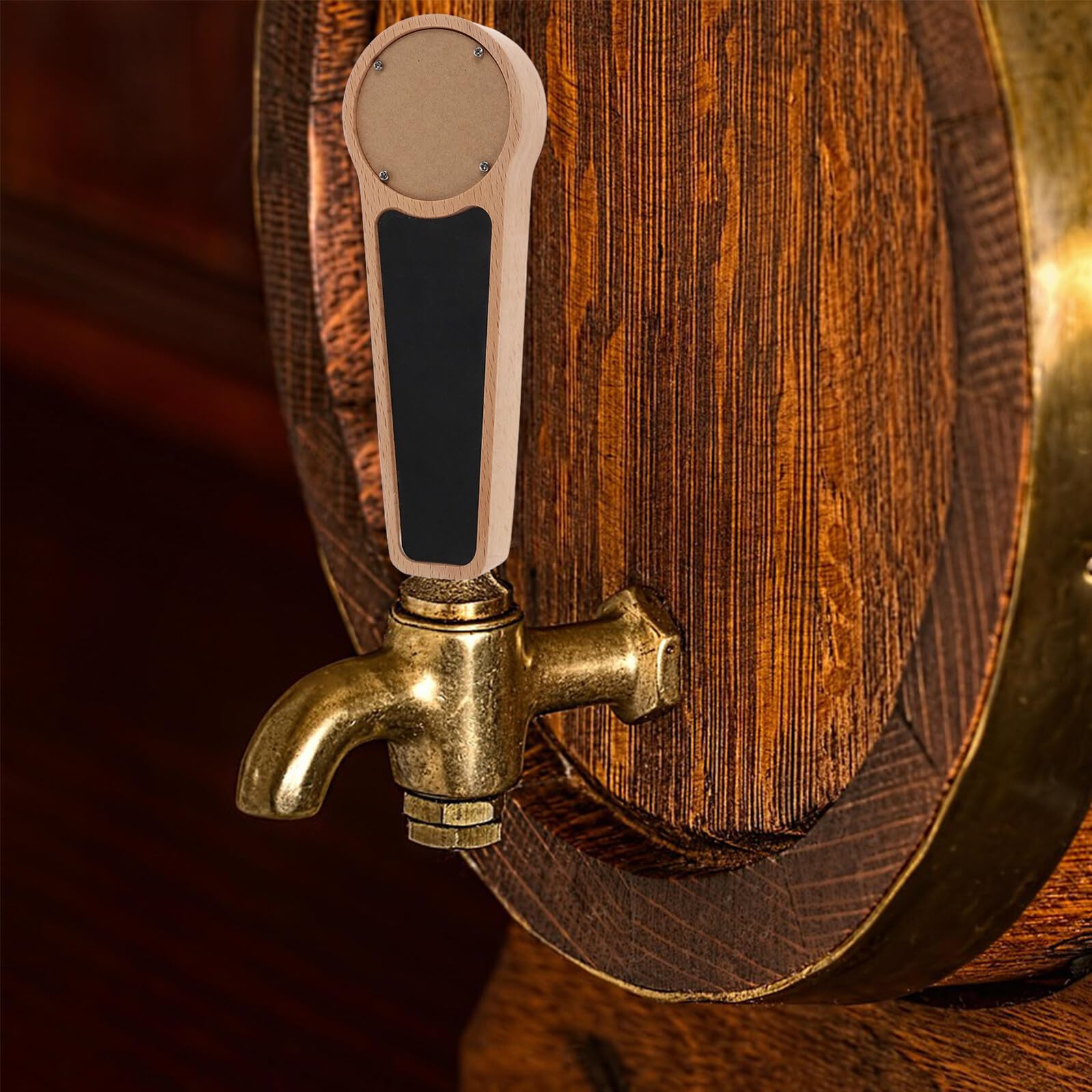 Maniglia in Legno per Rubinetto di Birra Lavagna, Impugnatura Ergonomica per Fusti da 3/8", Adatta per Birrerie, Matrimoni e Decorazioni per Bar