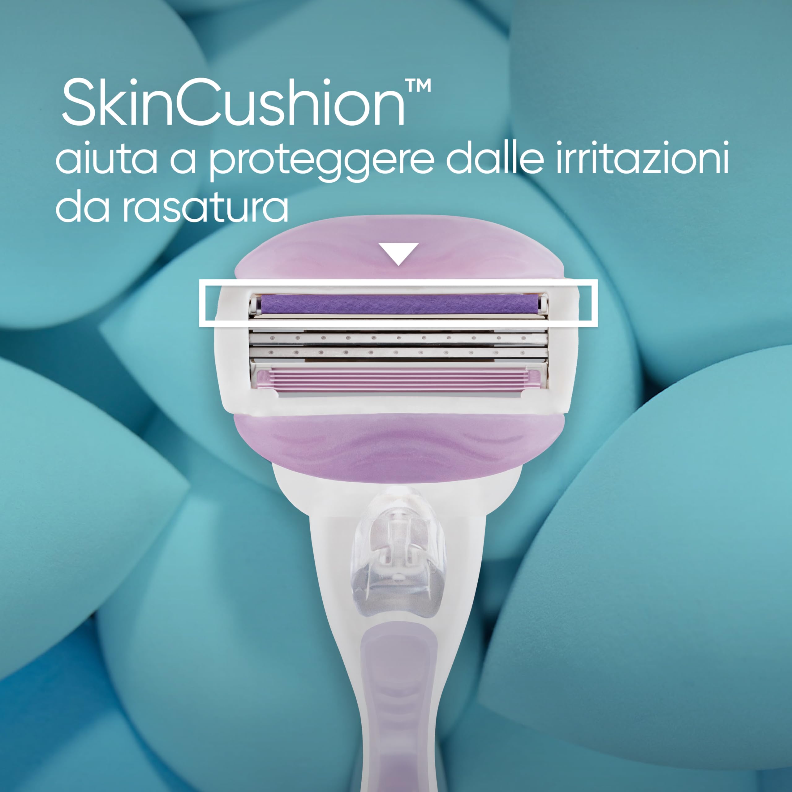 Gillette Venus Comfortglide Breeze Rasoio Donna con 6 Lamette di Ricambio, Manico in Metallo Riutilizzabile e Supporto per Doccia, per una Rasatura Liscia e Profonda Che Dura
