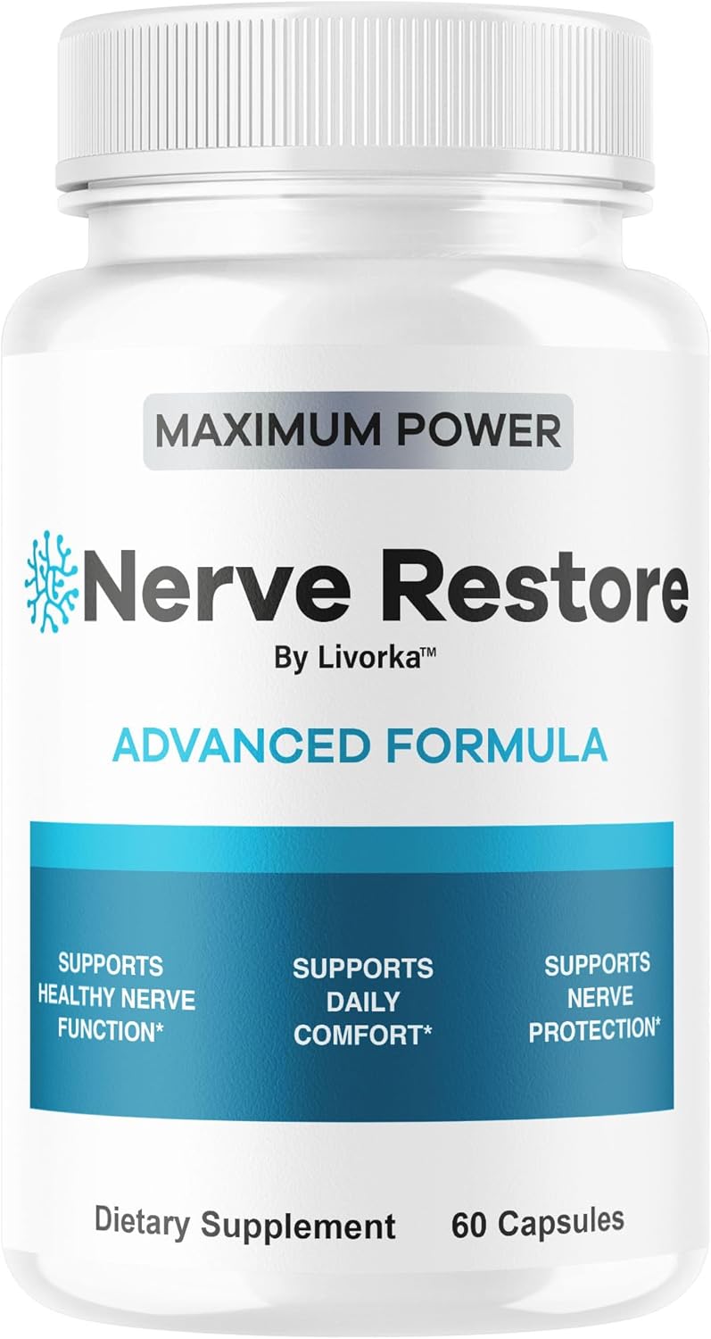 Nerve Restore - Advanced Formula Capsules Natural Premium Formula, Daily NerveRestore Pills Support Comfort, Nerve Restored Vitamins Health Wellness, 60 Capsules for 1 Month