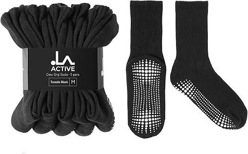 Miniatura 3 de LA ACTIVE Calcetines antideslizantes para yoga - Calcetines atléticos de pilates de ballet para hombres y mujeres