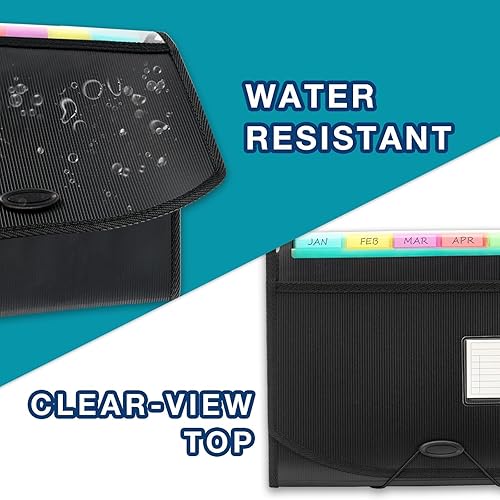 Miniatura 3 de H4D Carpetas de acordeón de acordeón, 13 bolsillos, organizador de carpetas de archivos de papel expandible, carpeta expandible organizador de