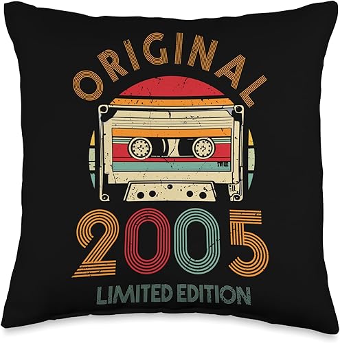 Miniatura 1 de Retro Limited Edition 2005 Cassette Tape 19th Birthday Throw Pillow