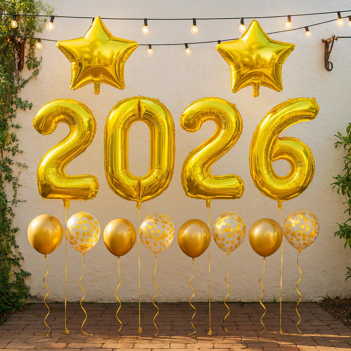 AULE Lot de 42 ballons en latex doré métallisé avec rubans pour anniversaire, remise de diplôme, enterrement de vie de jeune fille, décoration d' anniversaire de 30,5 cm