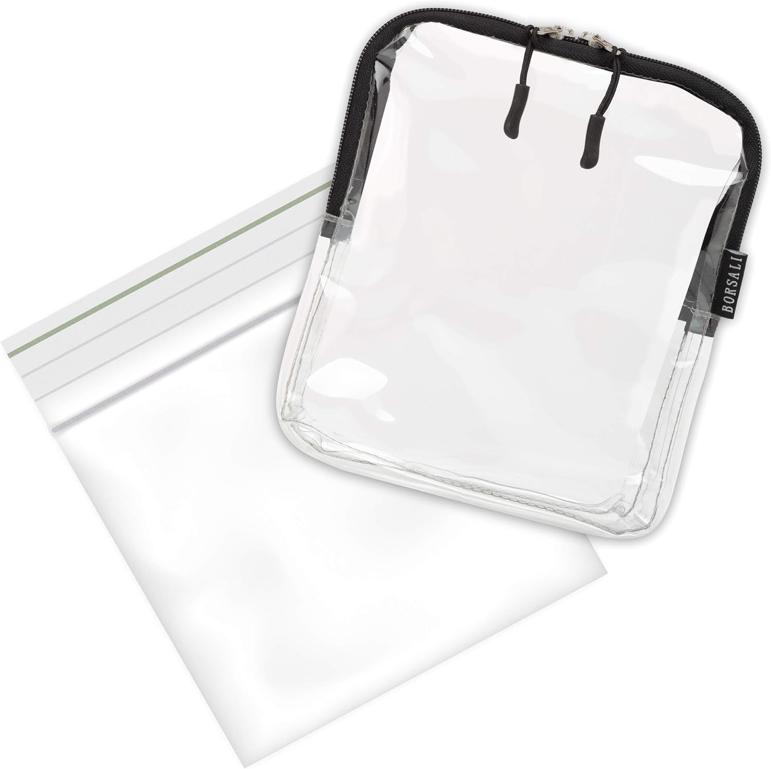 TSA Approved Toiletry Bag - Clear Cosmetic & Travel Toiletries Organizer - Quart Size for 3-1-1 Liquids & Other Personal Items - For Luggage, Purse or Car, Carry Face Coverings, Lotion & More - 2 Pack
